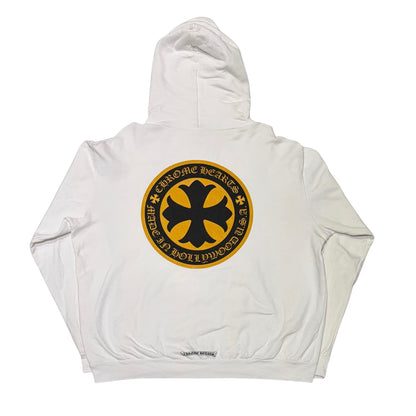 Chrome Hearts Plus Cross Logo Pullover Hoodie White/Yellow