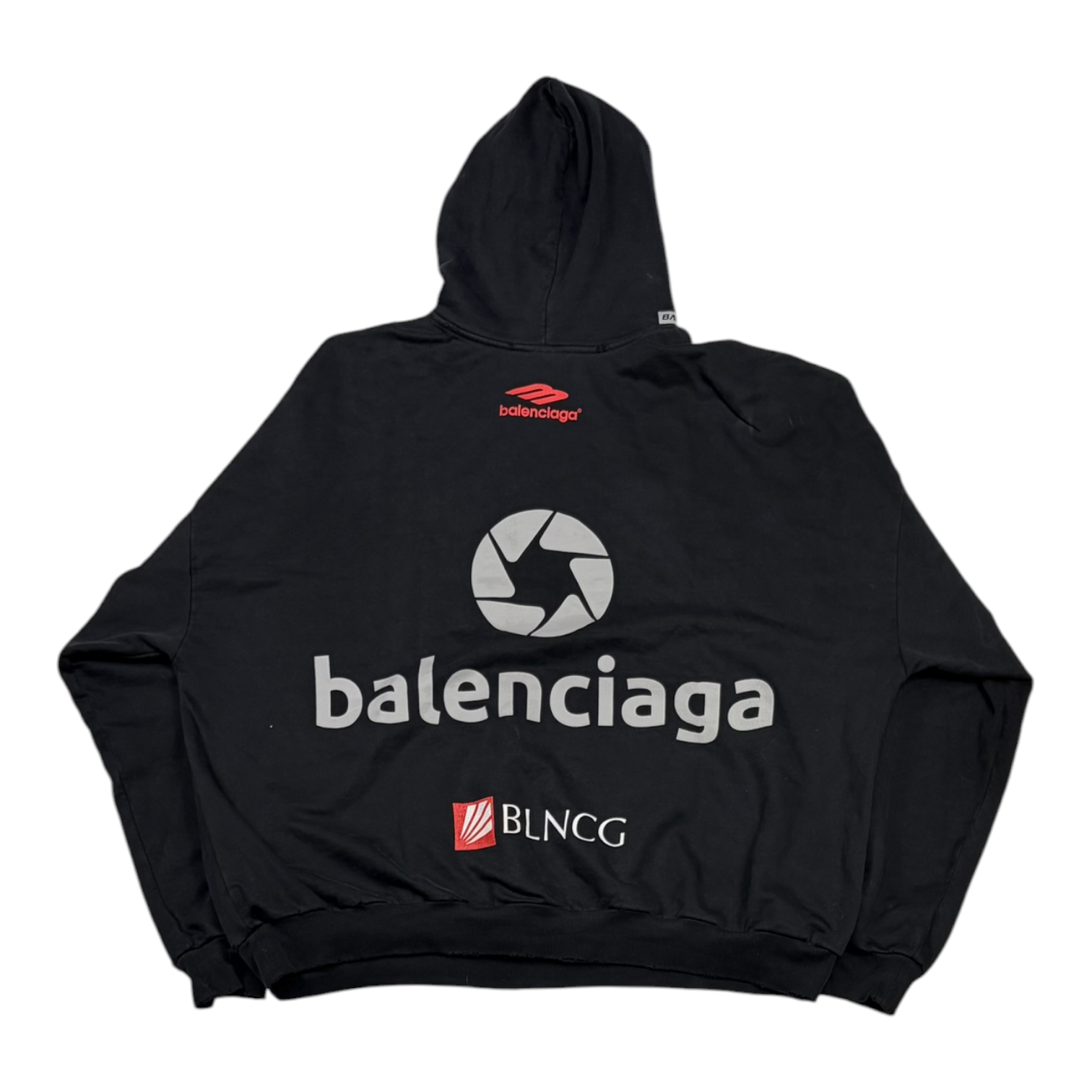 Balenciaga Top League Logo Oversized Hoodie Black