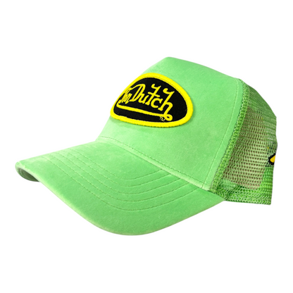 Von Dutch Hollywood Velvet Trucker Hat Green
