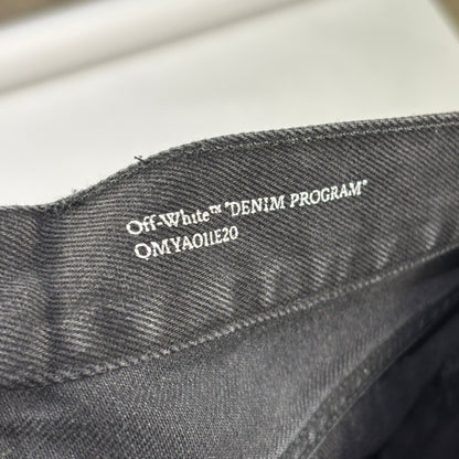 Off-White Diagonal Pocket Skinny Jeans Black