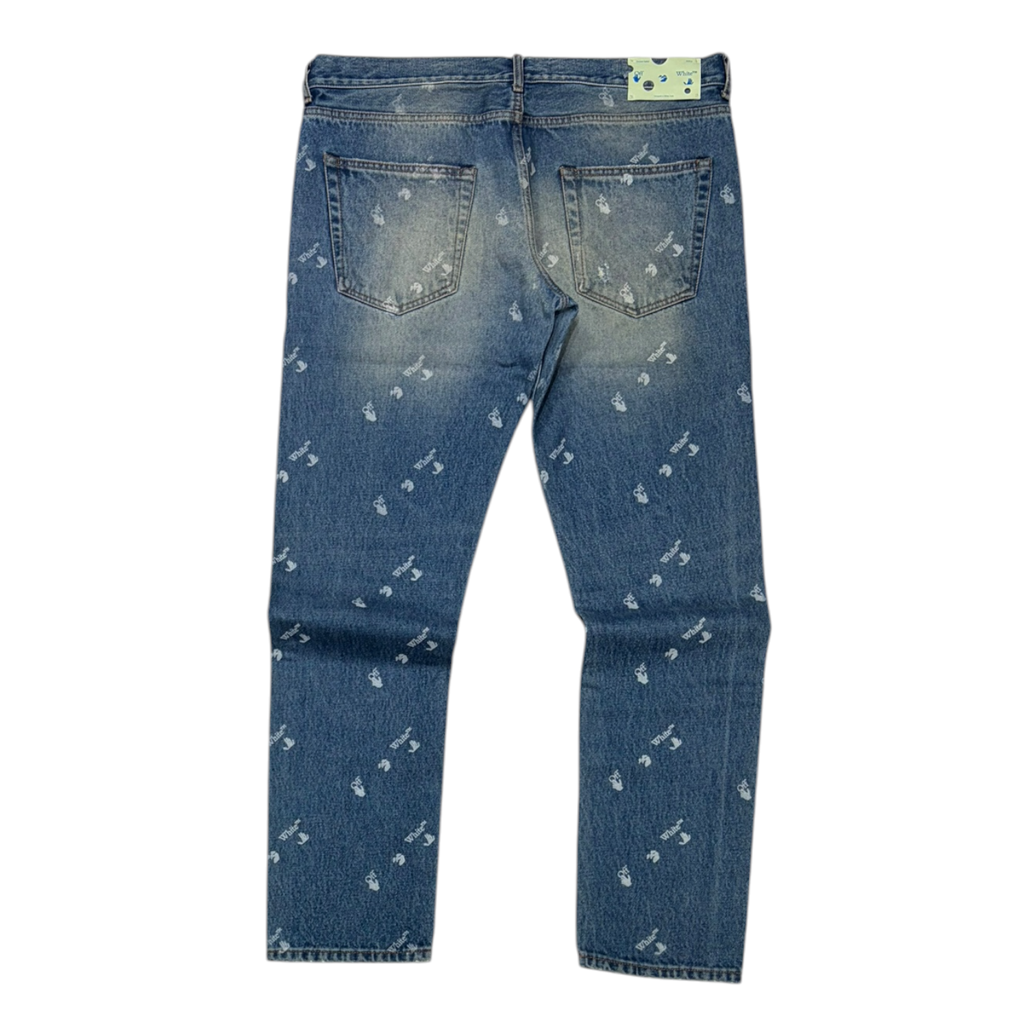 Off-White Repeat Hand Logo Jeans Blue