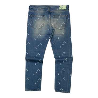 Off-White Repeat Hand Logo Jeans Blue