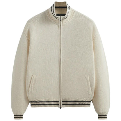 Kith Wyona Full Zip Varsity Sweater Sandrift