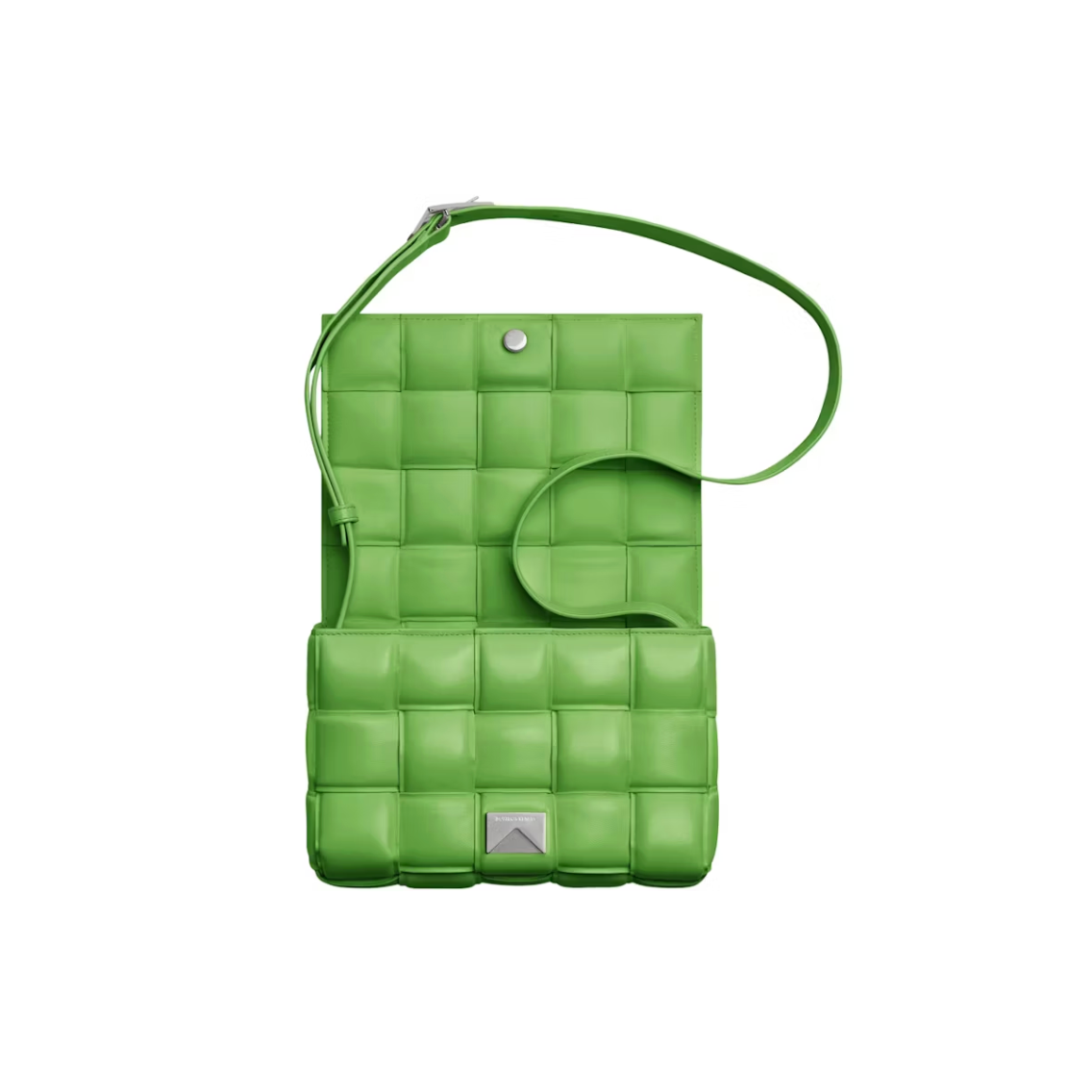 Bottega Veneta Padded Intreccio Cassette Crossbody Bag Acid Green