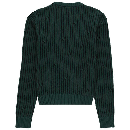 Off-White Cabled Sweater Dark Green