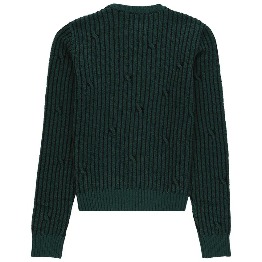 Off-White Cabled Sweater Dark Green