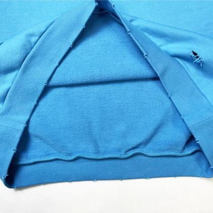 Members of The Rage Distressed Small Logo Crewneck Turquoise
