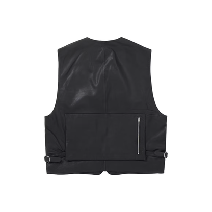 Supreme Leather Cargo Vest Black