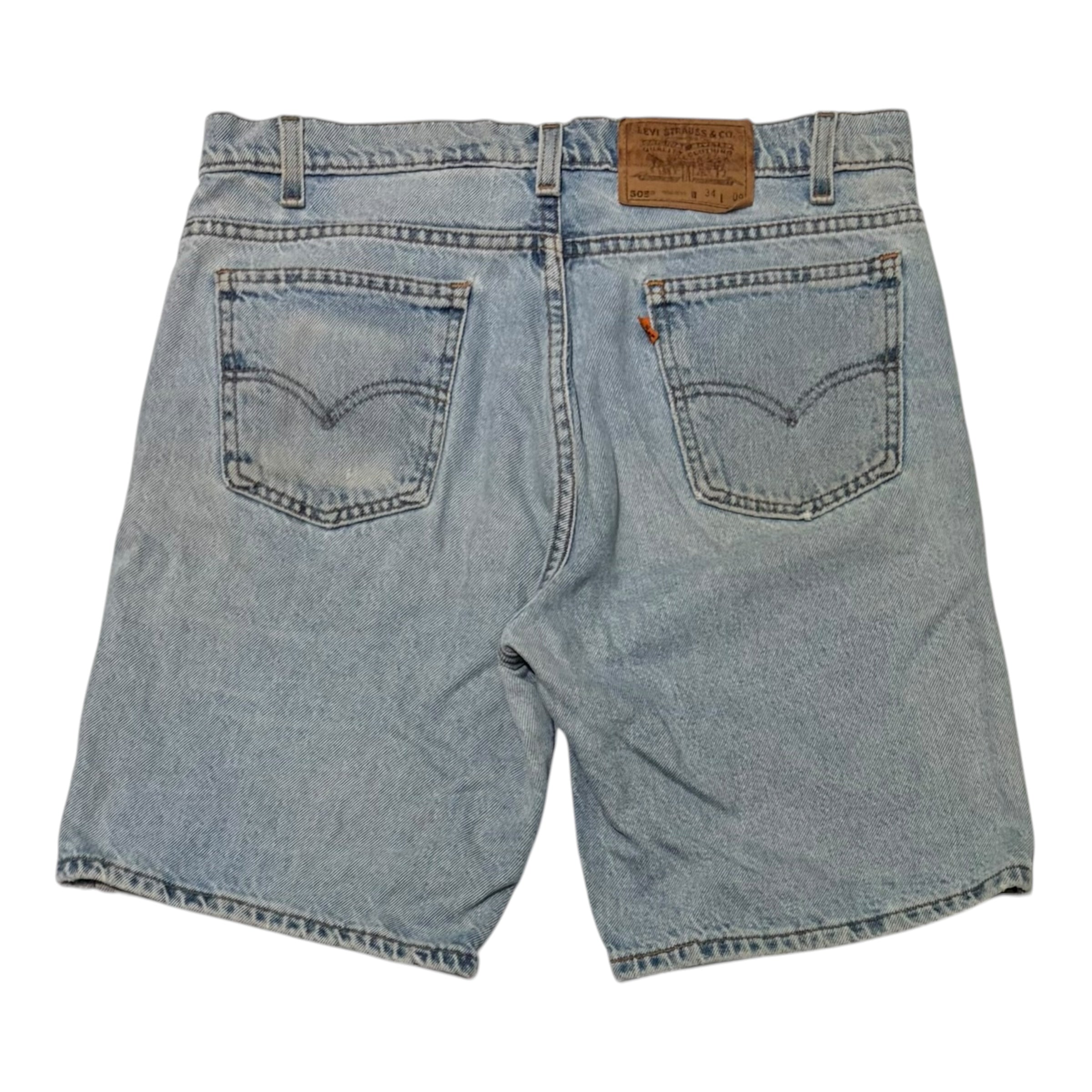 1997 Levi's 505 Orange Tab Shorts Light Wash