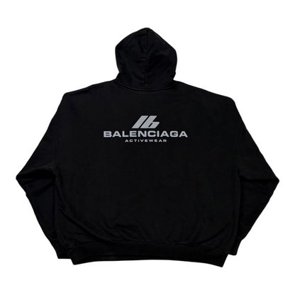 Balenciaga Activewear Pullover Hoodie Black