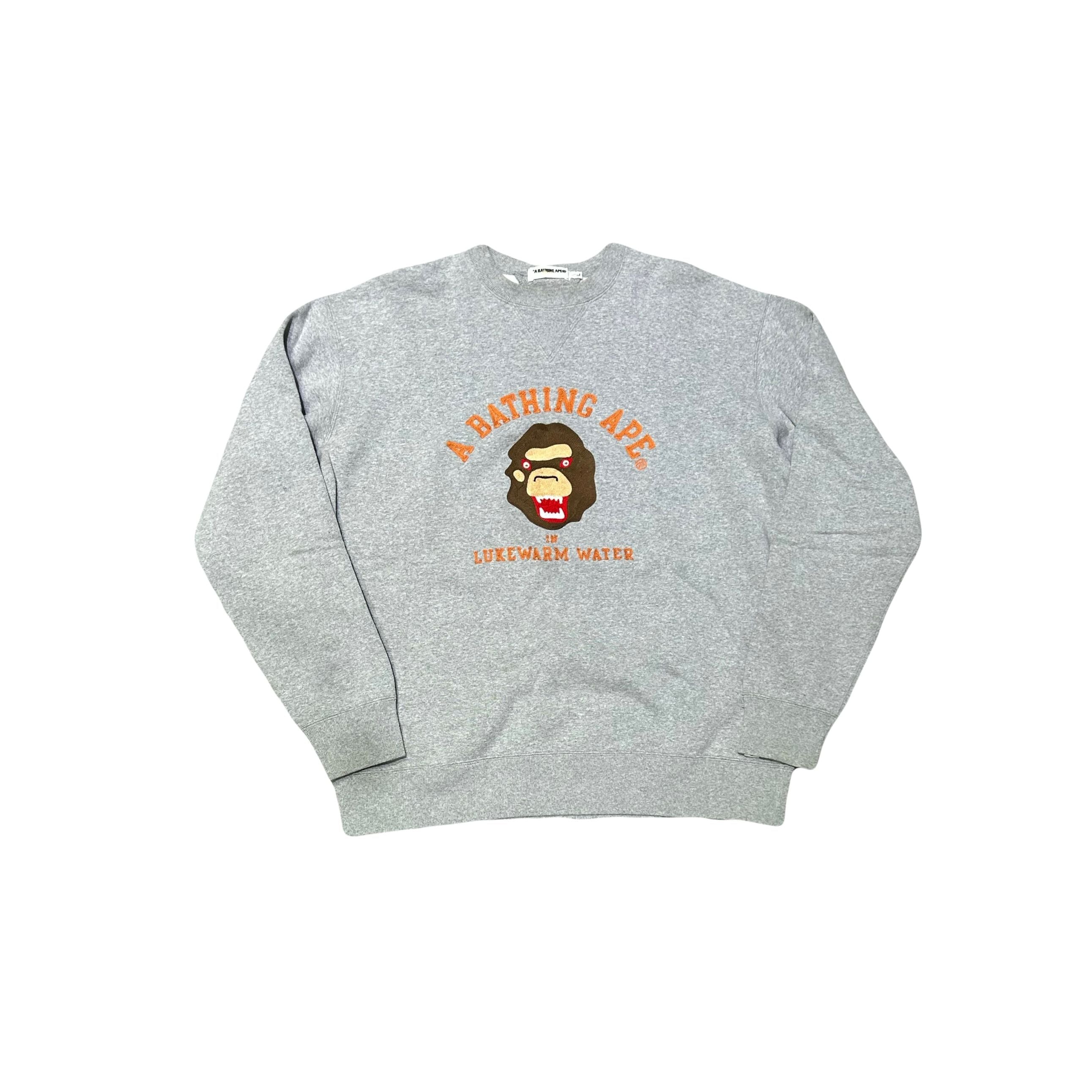 Bape Lukewarm Water Chain Stitch Crewneck Grey