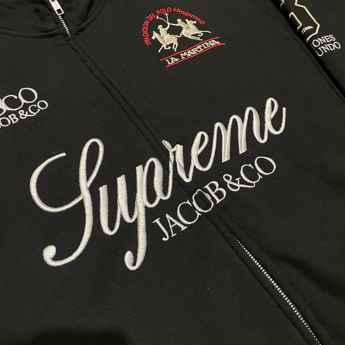 Supreme La Martina Zip Up Sweatshirt Black