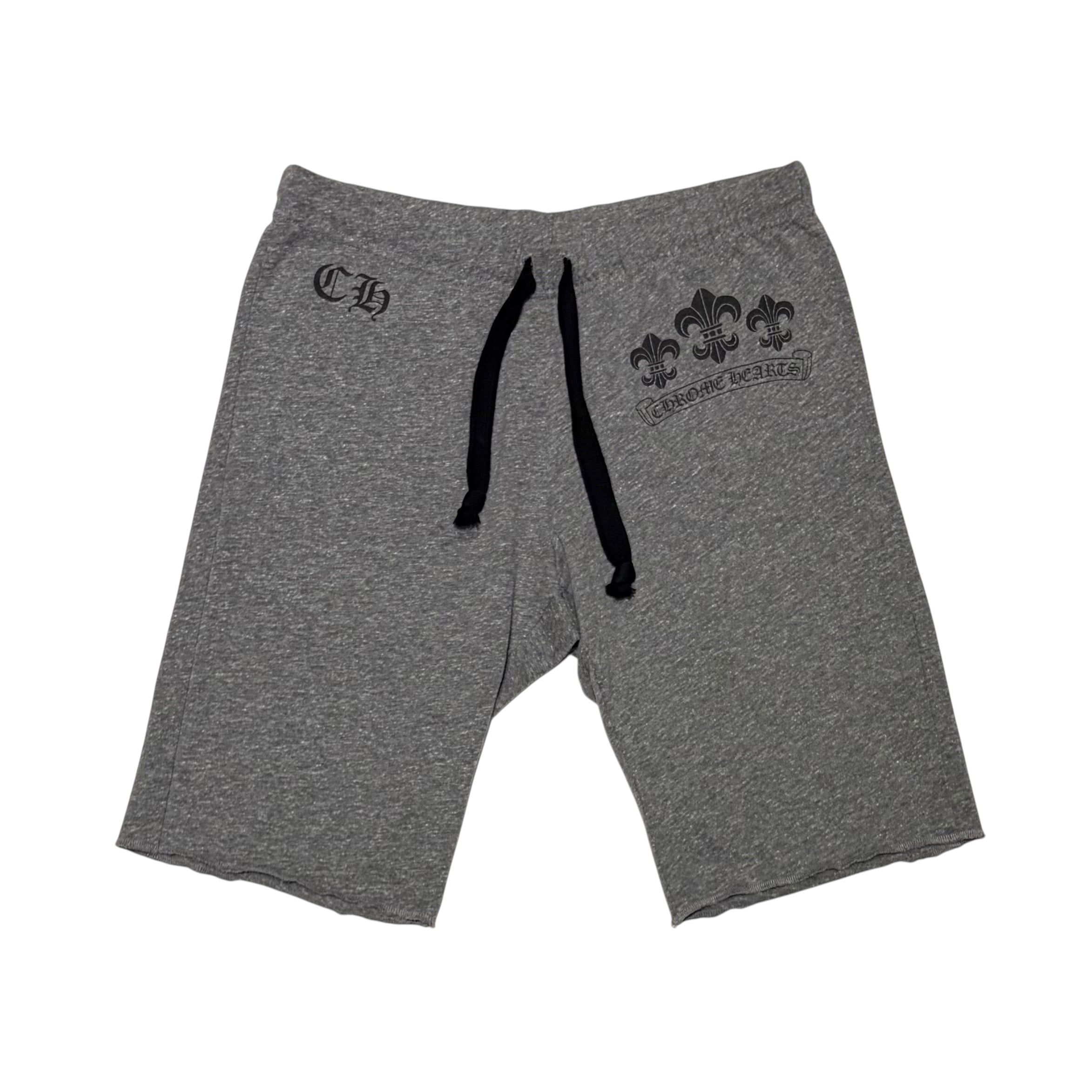 Chrome Hearts Fleur De Lis Sweat Shorts Grey