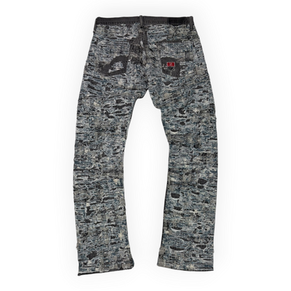Produit de Flacko Reconstructed 2 Tone Boro Levi's Denim Grey/Blue