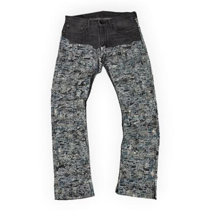 Produit de Flacko Reconstructed 2 Tone Boro Levi's Denim Grey/Blue