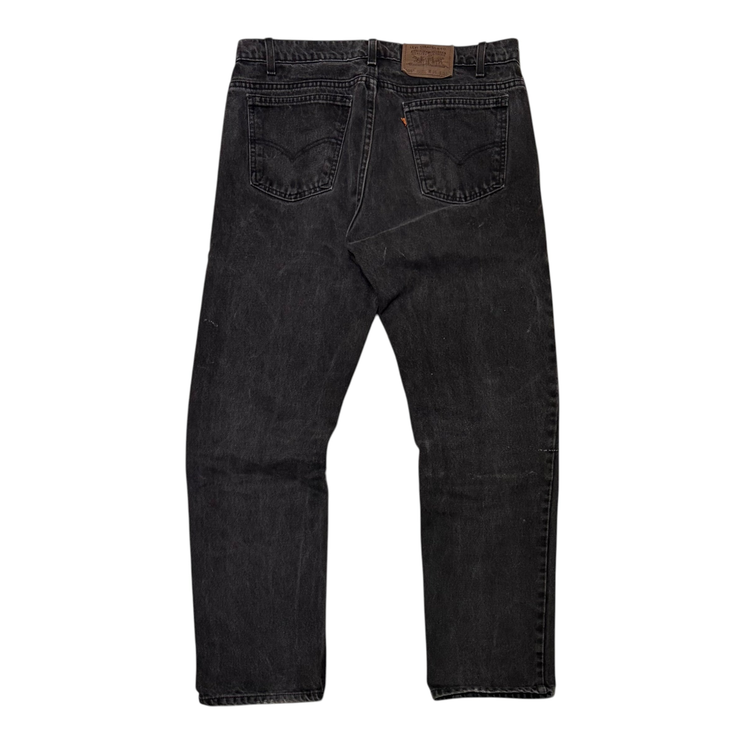 1996 Levi's 550 Orange Tab Jeans Washed Black
