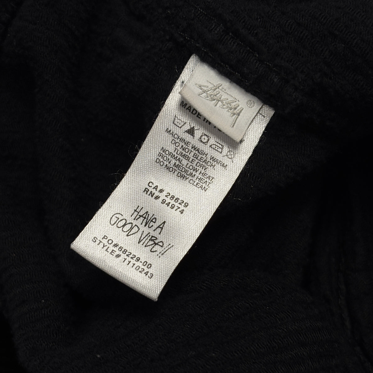 Stussy Wide Wale Corduroy Zip Up Black