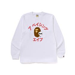 BAPE Tokyo Katakana College City LS Tee White