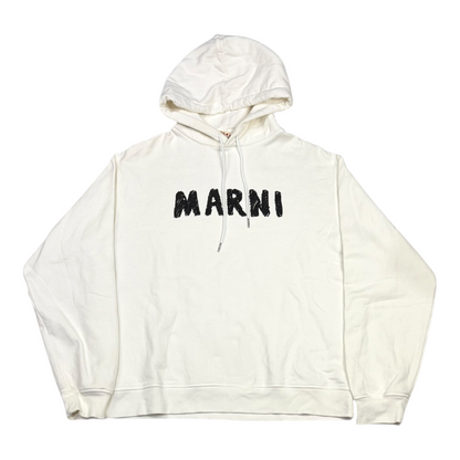 Marni Logo Hoodie White