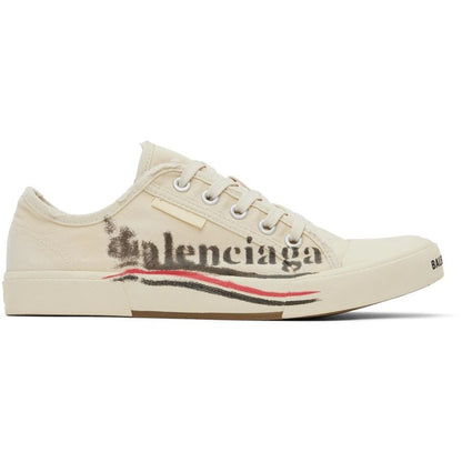 Balenciaga Paris Low Sneaker Political Print/White