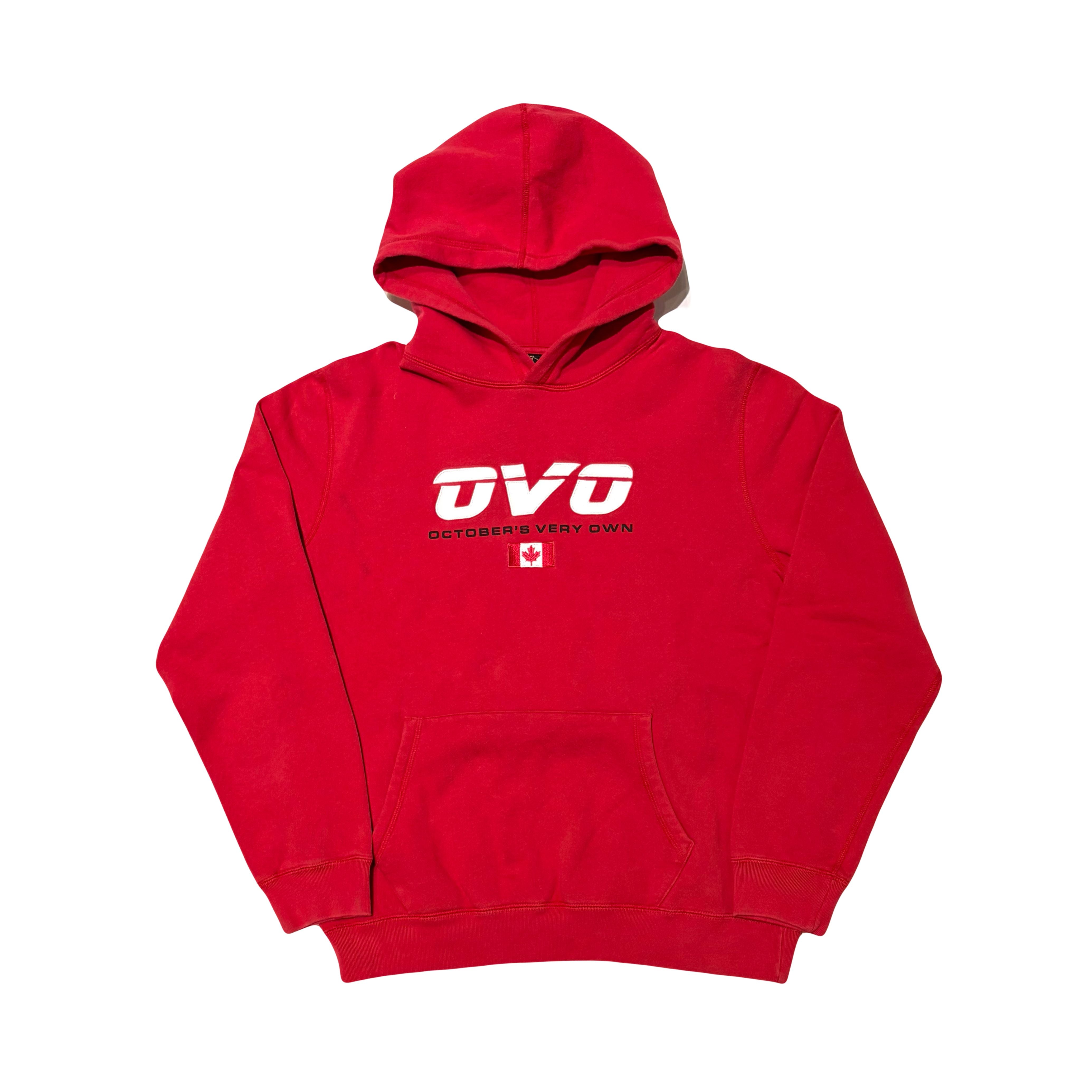 OVO Canada Flag Hooded Sweatshirt Red
