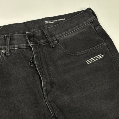 Off-White Diagonal Pocket Skinny Jeans Black
