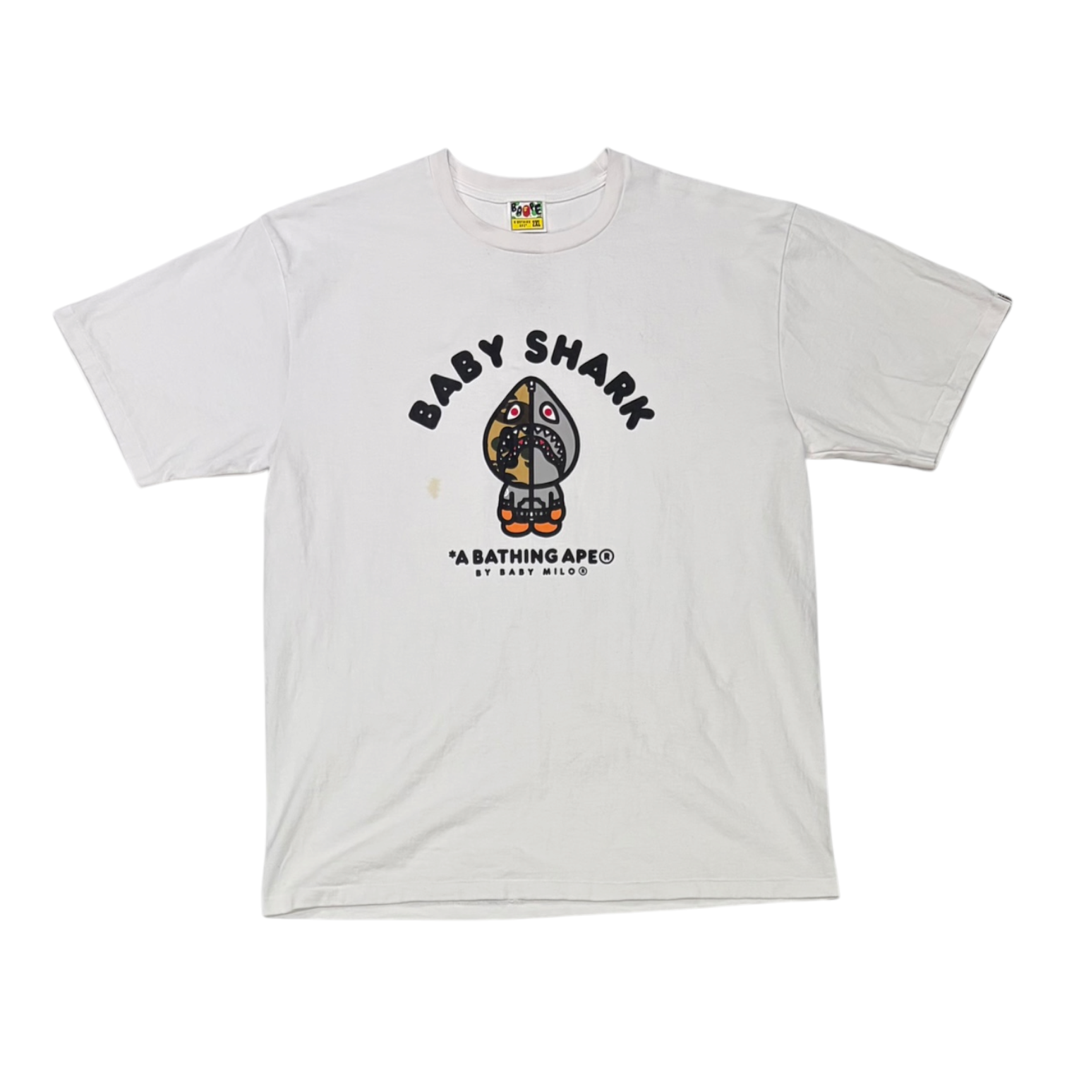 BAPE Baby Milo Shark College Tee White/Gray