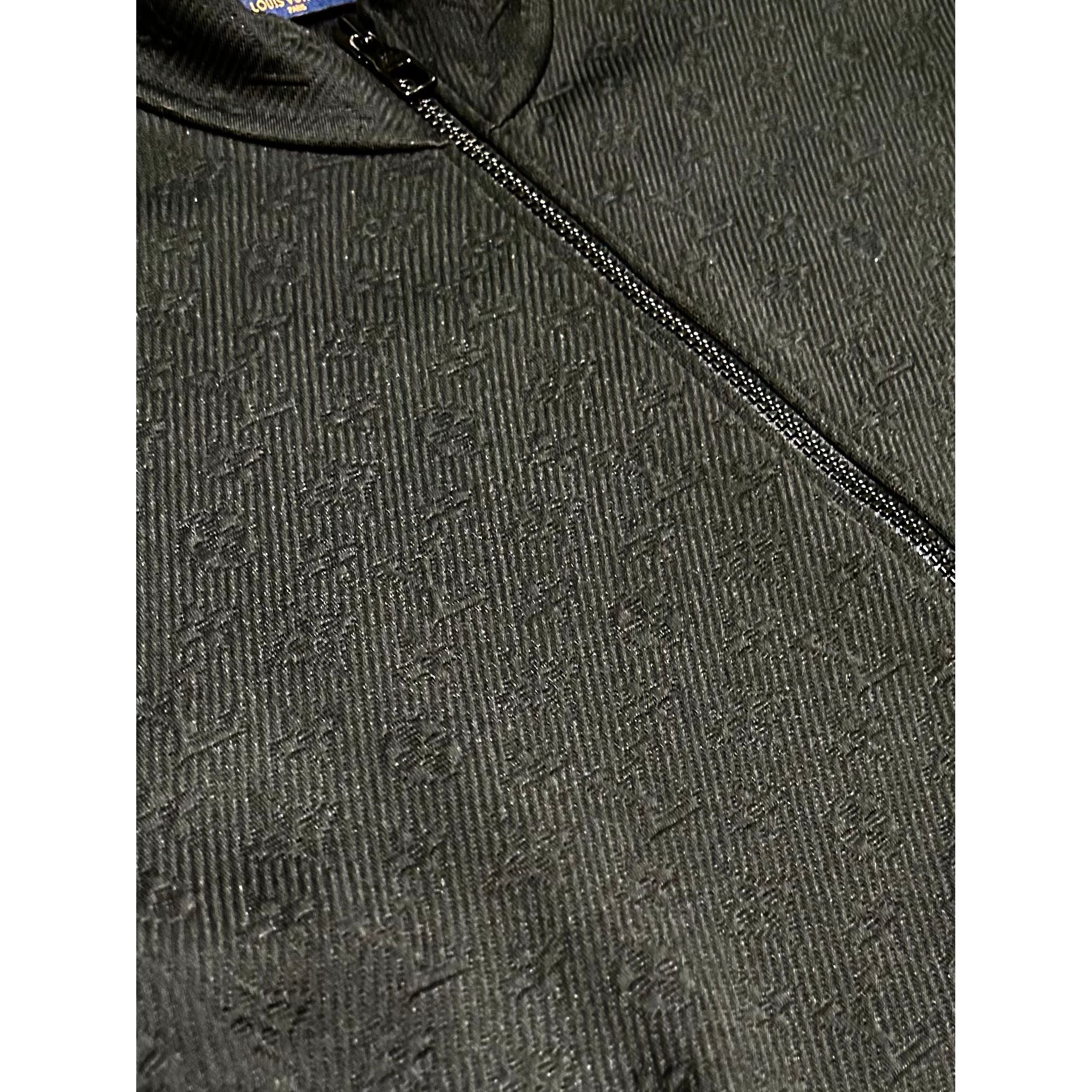 Louis Vuitton Monogram Embossed Jersey Track Jacket Black