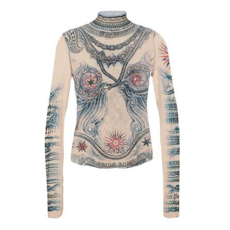 Jean Paul Gaultier Tattoo Collection Turtleneck Top