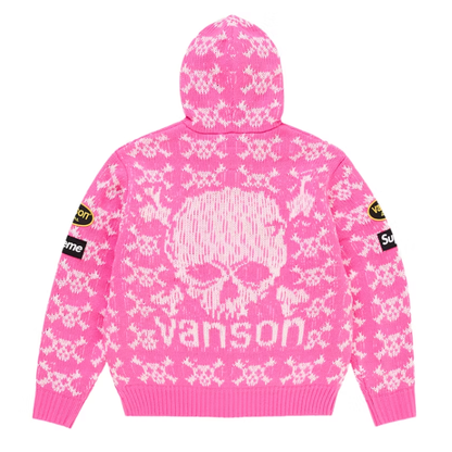 Supreme Vanson Leathers Skull Zip Up Hooded Sweater