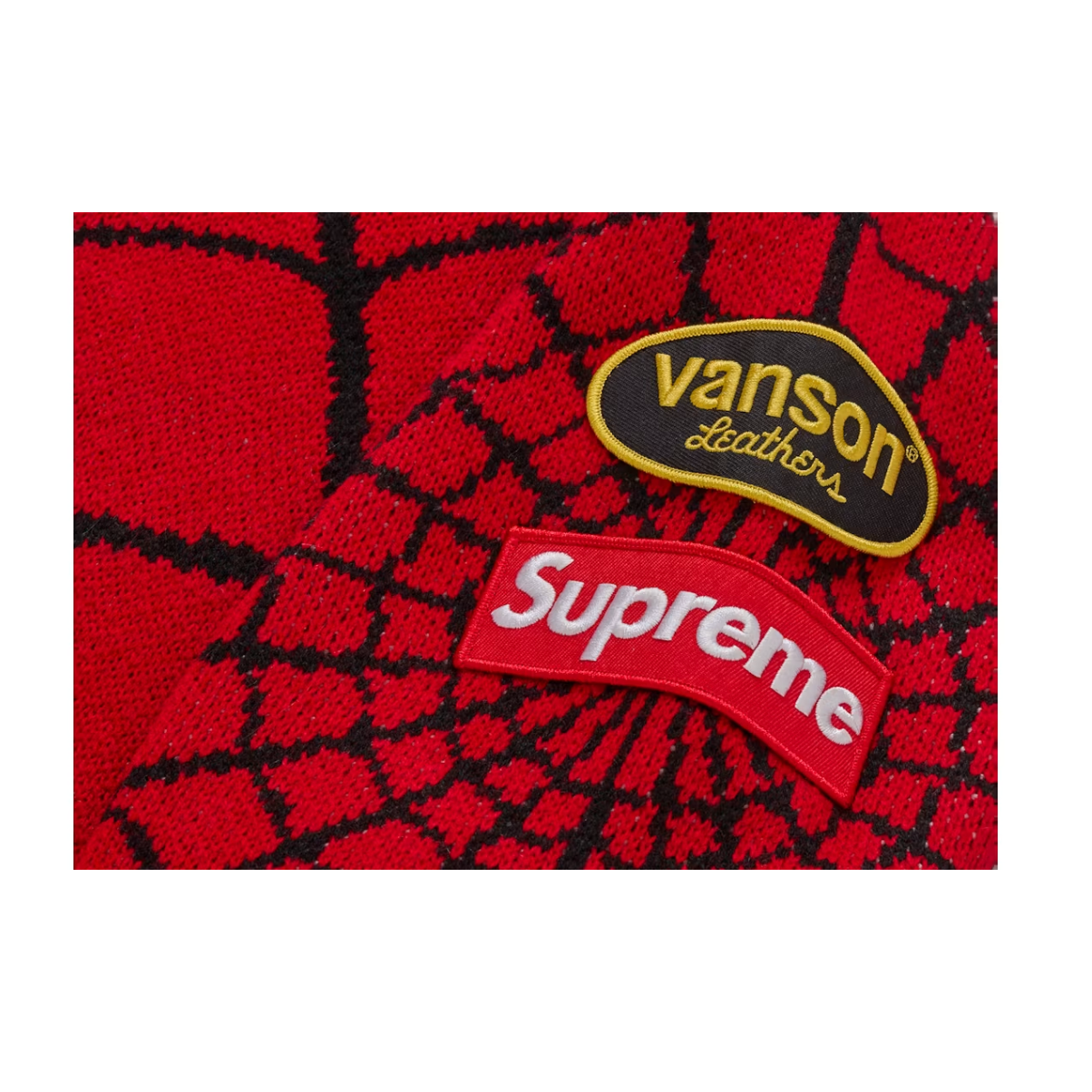 Supreme Vanson Leathers Spider-Man Sweater Red