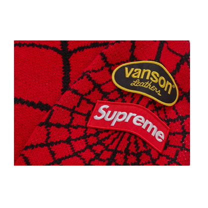 Supreme Vanson Leathers Spider-Man Sweater Red