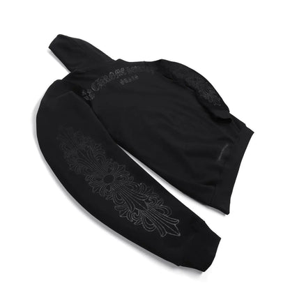 Chrome Hearts Floral Horseshoe Hoodie Black