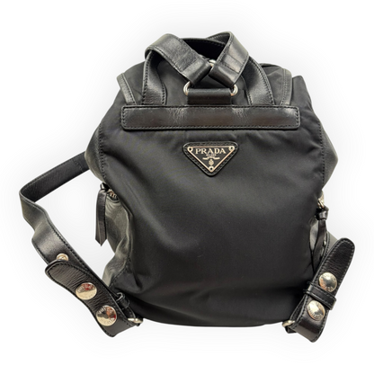 Prada Leather/Nylon Tessuto Mini Backpack Black