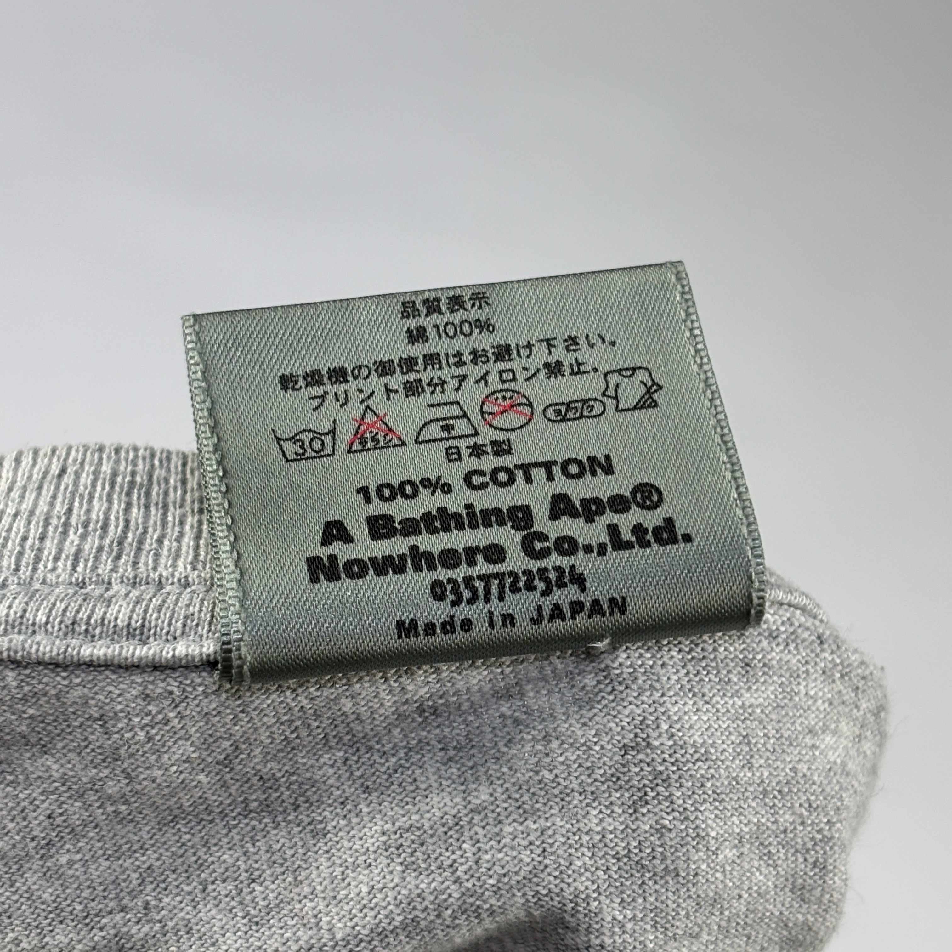 BAPE x Kaws Blue ABC Bendy Camo Bathing Ape Tee Grey