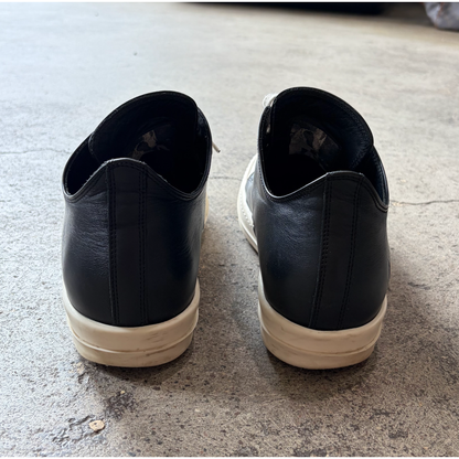 Rick Owens Low Leather Sneakers Black Milk