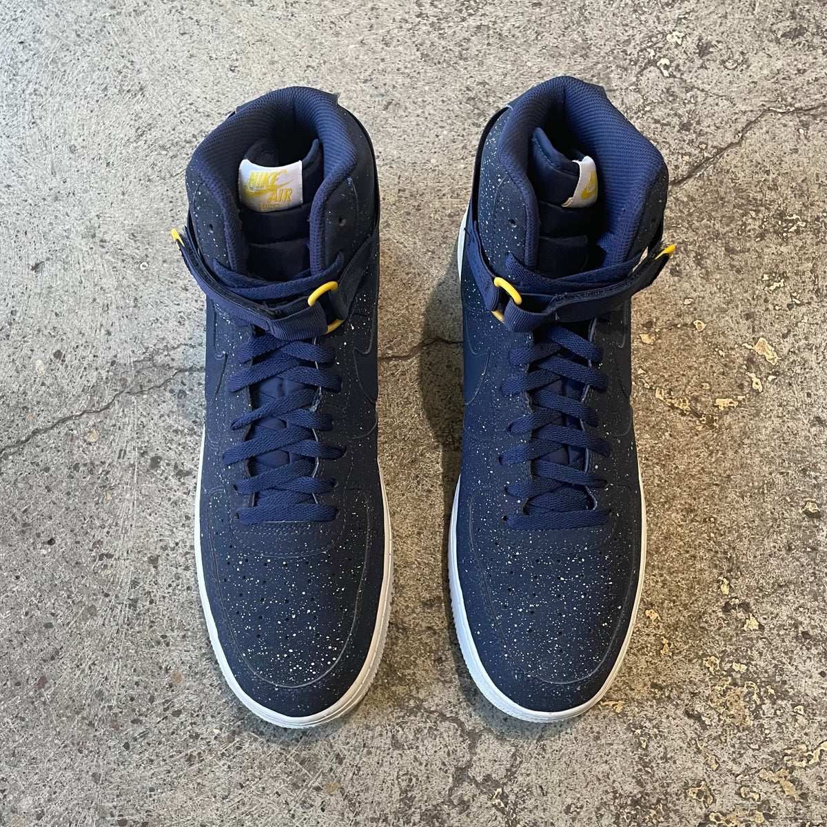 Nike Air Force 1 High 07 Navy Blue White Paint Splatter