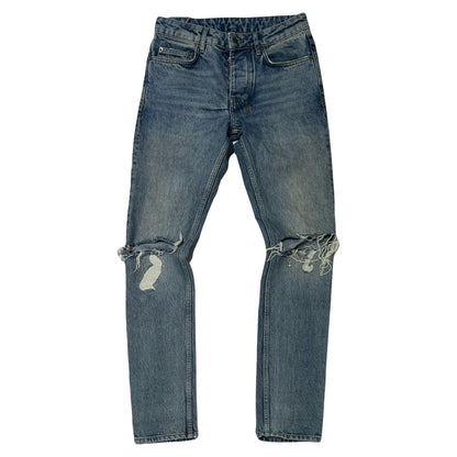 Ksubi Chitch Plus One Distressed Slim Jeans Faded Blue