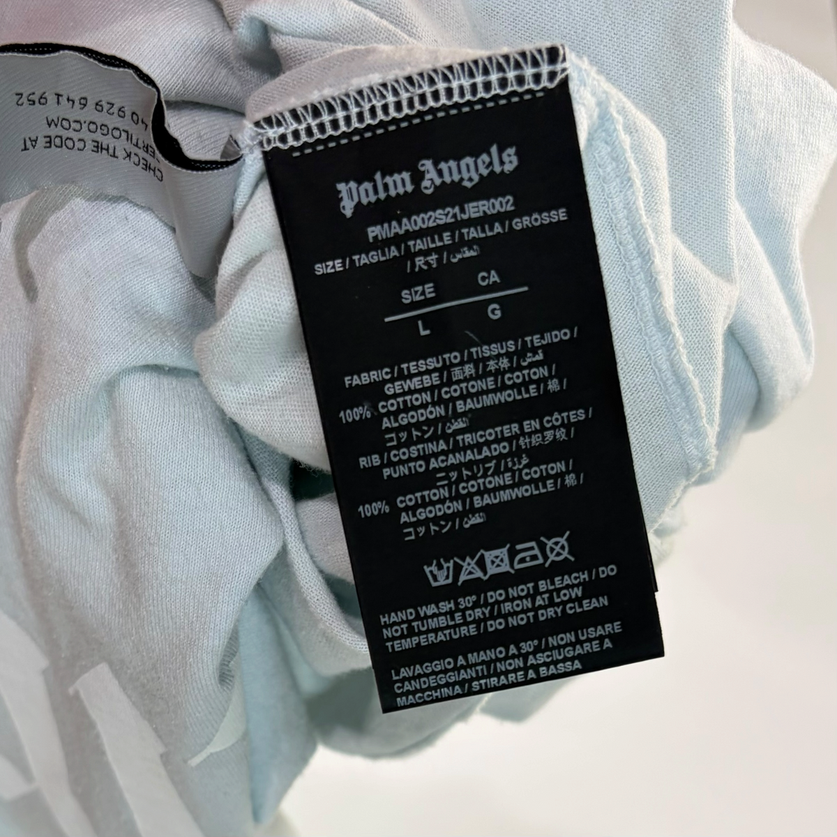 Palm Angels Classic Logo Over T-Shirt Light Blue/White