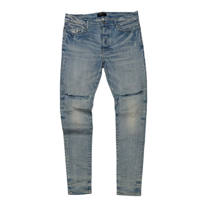 Amiri Distressed Denim Jeans Blue
