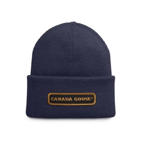 Canada Goose Emblem Rib Toque Beanie Navy