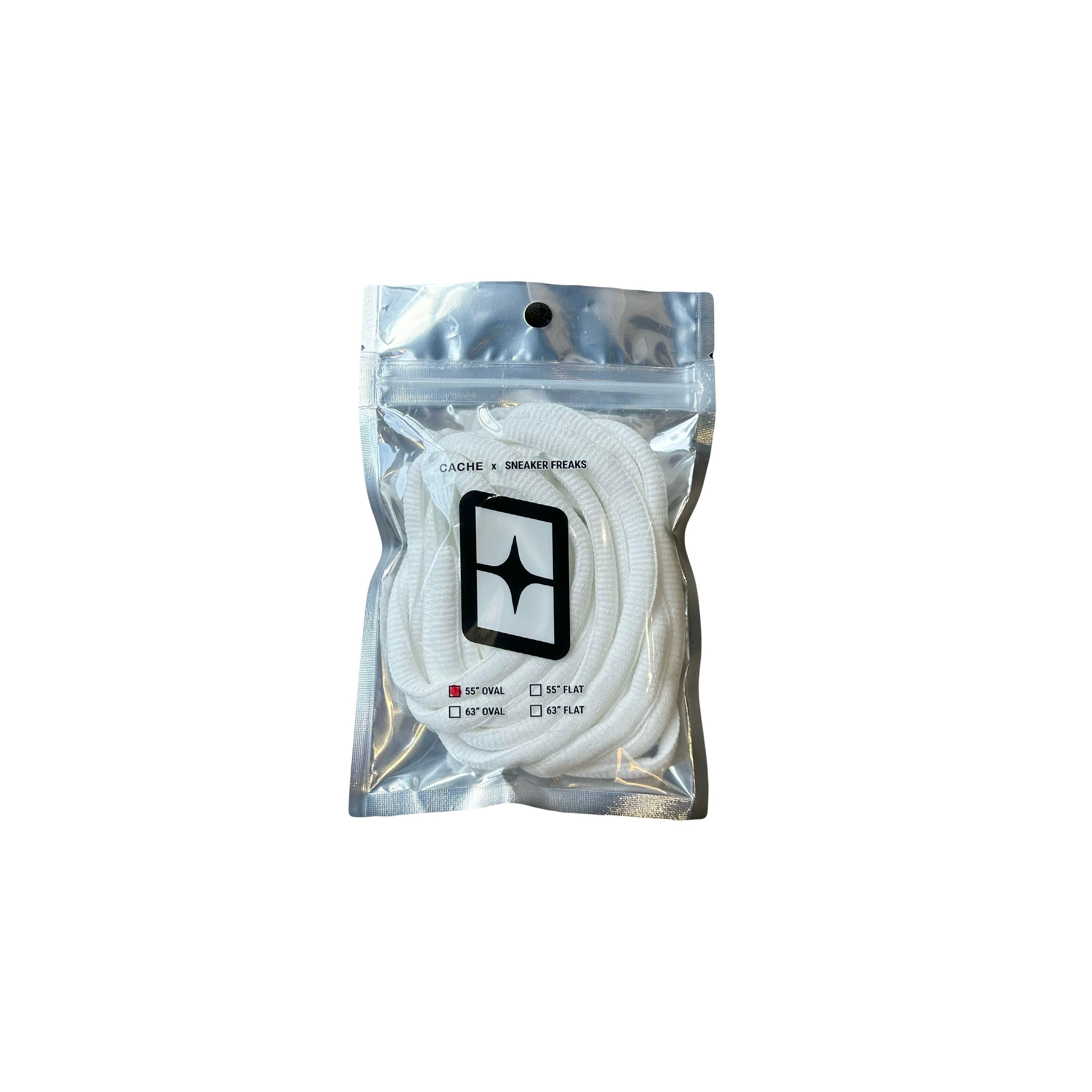 CACHE x Sneaker Freaks 9mm Oval Laces 55" White