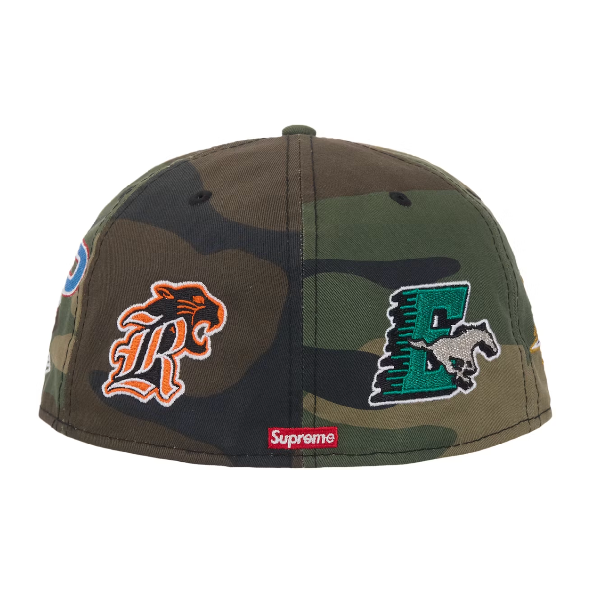Supreme Mascots S Logo New Era 59Fifty Fitted Cap Woodland Camo