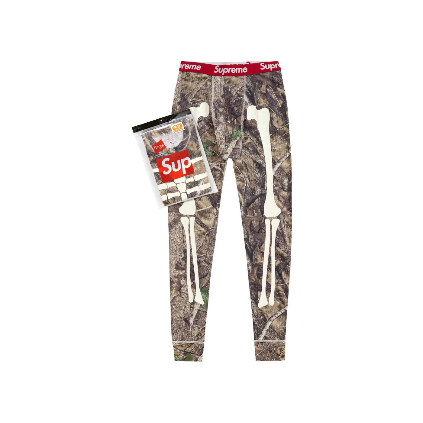 Supreme Hanes Bones Thermal Pant 1 Pack Woodland Camo