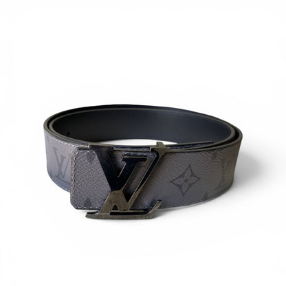 Louis Vuitton Reversible Belt Initiales Monogram Eclipse Reverse 40MM Gray