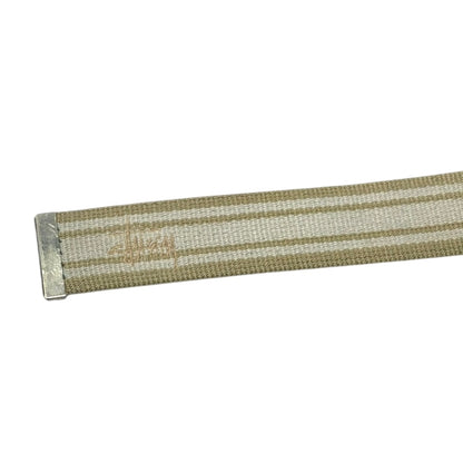 Stussy D Ring Webbing Canvas Stripe Belt Beige