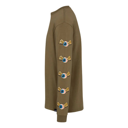 Von Dutch Flying Eyeball LS T-shirt Khaki