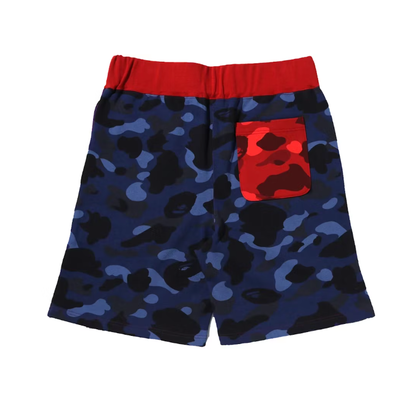 BAPE Crazy Camo Shark Sweat Shorts Purple