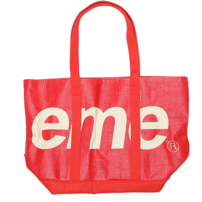 Supreme Raffia Tote Red