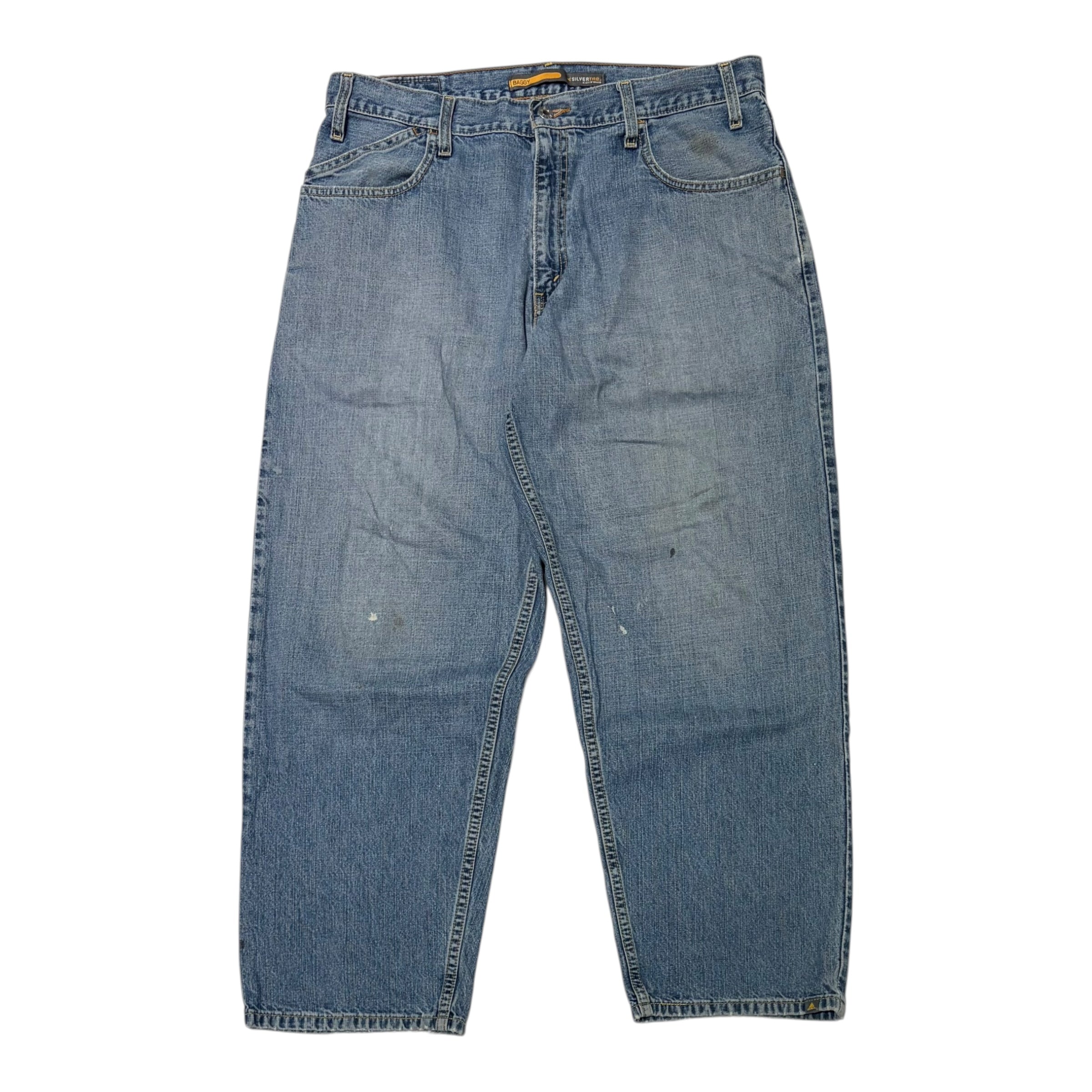 2002 Levi's Y2K Silver Tab Baggy Denim Jeans Faded Indigo